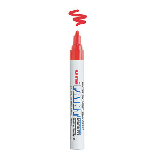 Image of uni®-Paint 63602 Permanent Marker, Medium Bullet Tip, Red