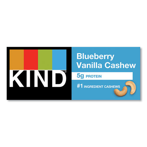 Image of KIND 18039 Fruit And Nut Bars, Blueberry Vanilla And Cashew, 1.4 Oz Bar, 12/box