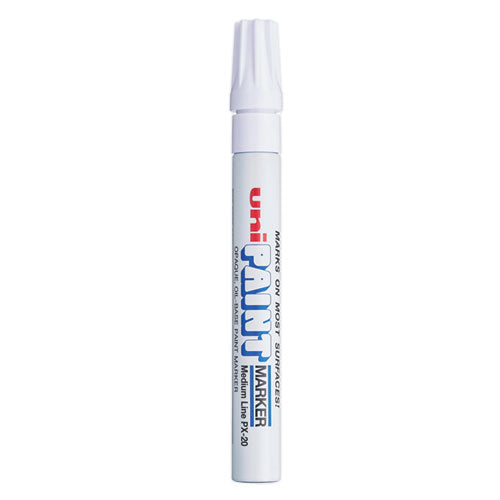 Image of uni®-Paint 63613 Permanent Marker, Medium Bullet Tip, White