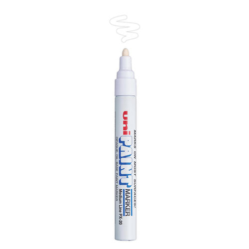 Image of uni®-Paint 63613 Permanent Marker, Medium Bullet Tip, White