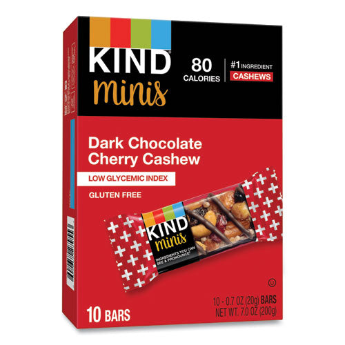 Image of KIND 27962 Minis, Dark Chocolate Cherry Cashew, 0.7 oz Bar, 10/Pack