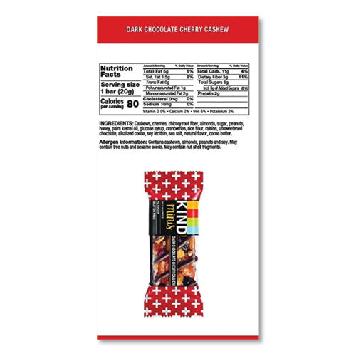 Image of KIND 27962 Minis, Dark Chocolate Cherry Cashew, 0.7 oz Bar, 10/Pack