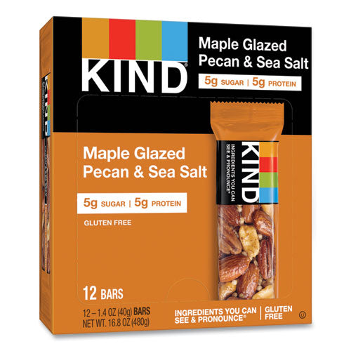 Image of KIND 17930 Nuts And Spices Bar, Maple Glazed Pecan And Sea Salt, 1.4 Oz Bar, 12/box