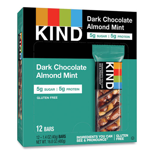 Image of KIND 19988 Nuts And Spices Bar, Dark Chocolate Almond Mint, 1.4 Oz Bar, 12/box