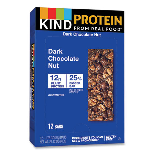 Image of KIND 26036 Protein Bars, Double Dark Chocolate, 1.76 oz Individually Wrapped, 12/Pack