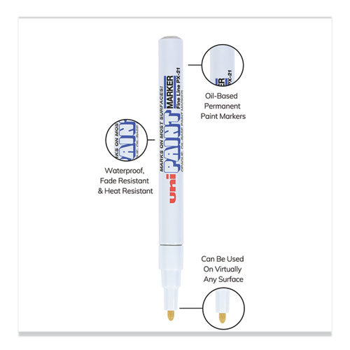 Image of uni®-Paint 63713 Permanent Marker, Fine Bullet Tip, White