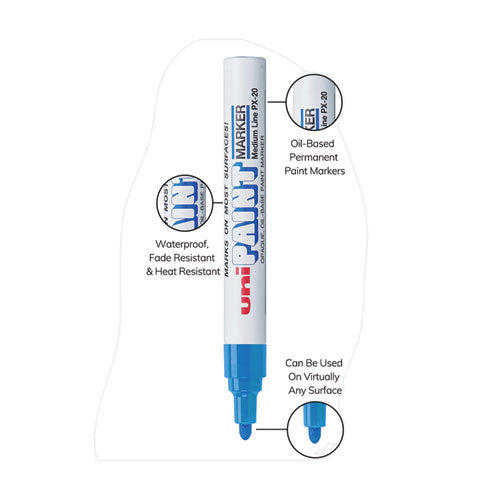 Image of uni®-Paint 63603 Permanent Marker, Medium Bullet Tip, Blue