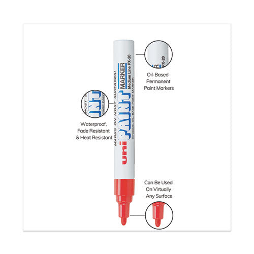 Image of uni®-Paint 63602 Permanent Marker, Medium Bullet Tip, Red