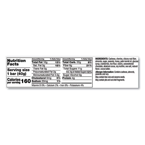 Image of KIND 17250 Plus Nutrition Boost Bar, Dk ChocolateCherryCashew/Antioxidants, 1.4 oz Bar, 12/Box