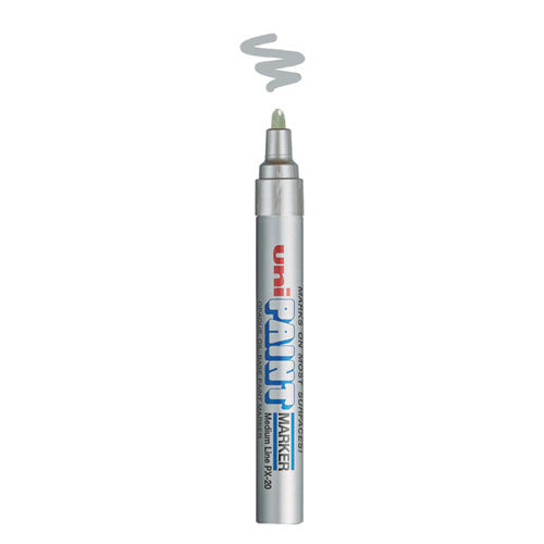 Image of uni®-Paint 63614 Permanent Marker, Medium Bullet Tip, Metallic Silver