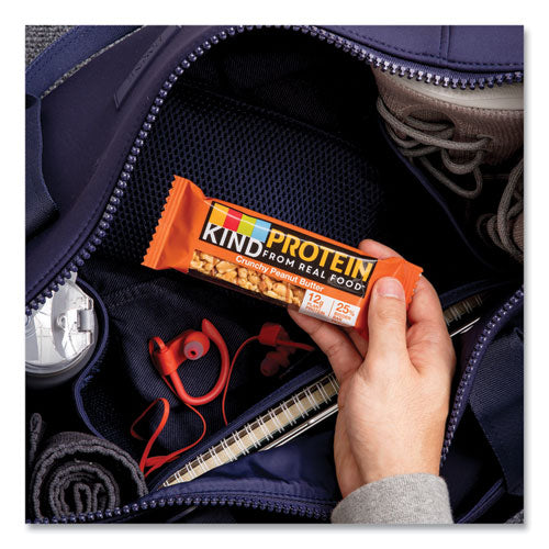 Image of KIND 26026 Protein Bars, Crunchy Peanut Butter, 1.76 oz Individually Wrapped, 12/Pack