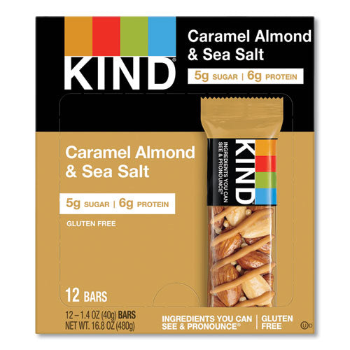 Image of KIND 18533 Nuts And Spices Bar, Caramel Almond And Sea Salt, 1.4 Oz Bar, 12/box