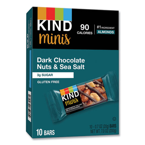 Image of KIND 27959 Minis, Dark Chocolate Nuts/Sea Salt, 0.7 oz Bar, 10/Pack