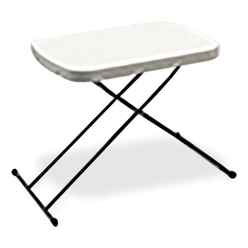 Image of SKILCRAFT® Personal Adjustable Height Folding Table, 18" W x 26" L, Platinum Gray, 1 Each