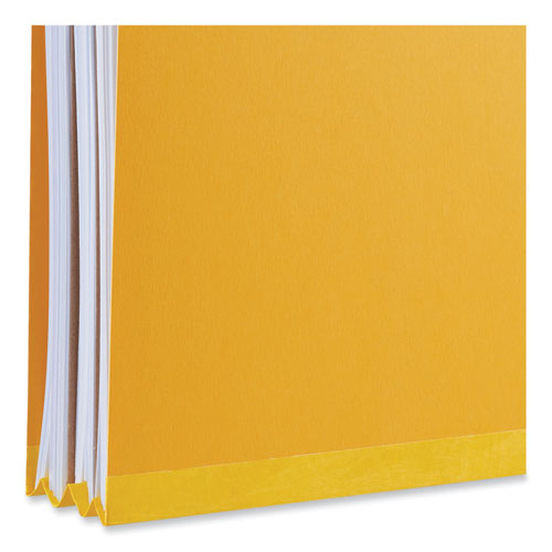 Image of Universal® Pressboard Classification Folders, 2/5-Cut Tab, Expands 2", 1 Divider, 4 Fasteners, Letter Size, Yellow, 10/Box