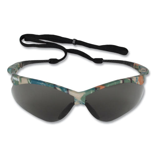 Image of KleenGuard 22609CT Nemesis Safety Glasses, Camo Half Frame, Smoke Dual Lens, 12/Box
