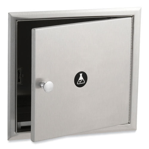 Image of Bobrick B-505 Recessed Specimen Pass-Thru Cabinet, 12.75w x 6d x 12.06h, Stainless Steel/Black