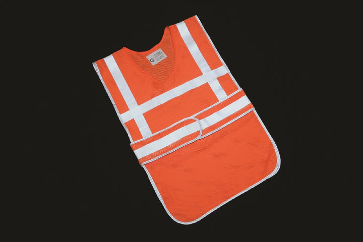 Image of SKILCRAFT® Class 2 ANSI 107-2010 Compliant Safety Vest, Pullover, OSFA, Orange/Silver Trim
