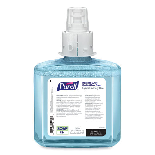 Image of PURELL® 5072-02 HEALTHY SOAP Gentle and Free Foam Refill, For ES4 Dispensers, Fragrance-Free, 1,200 mL, 2/Carton