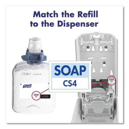 Image of PURELL® 5174-04 HEALTHY SOAP Mild Foam Refill, For CS4 Dispensers, Fragrance-Free, 1,250 mL, 4/Carton