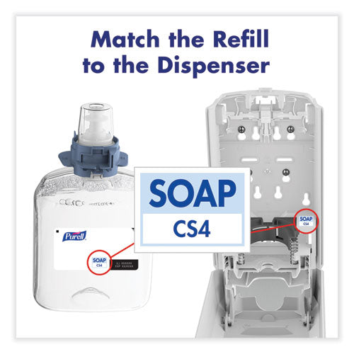 Image of PURELL® 5181-03 Healthcare HEALTHY SOAP 2% CHG Antimicrobial Foam Refill, For CS4 Dispensers, Fragrance-Free, 1,250 mL, 3/Carton