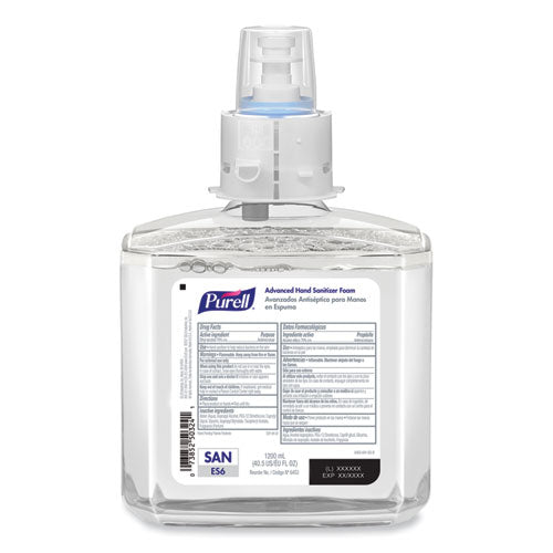 Image of PURELL® 6453-02 Advanced Hand Sanitizer Foam, For ES6 Dispensers, 1,200 mL Refill, Clean Scent, 2/Carton