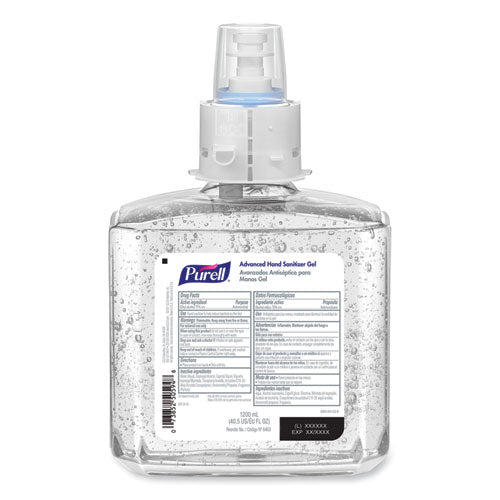 Image of PURELL® 6463-02 Advanced Hand Sanitizer Gel Refill, 1,200 mL, Clean Scent, For ES6 Dispensers, 2/Carton
