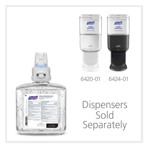 Image of PURELL® 6463-02 Advanced Hand Sanitizer Gel Refill, 1,200 mL, Clean Scent, For ES6 Dispensers, 2/Carton