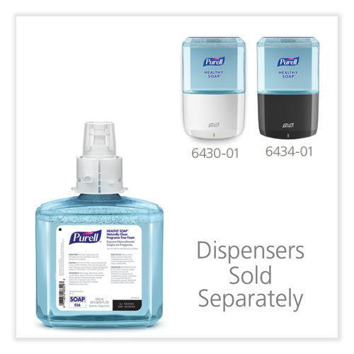 Image of PURELL® 6470-02 CLEAN RELEASE Technology HEALTHY SOAP Naturally Clean Foam Refill, For ES6 Dispensers, Fragrance-Free, 1,200 mL, 2/Carton