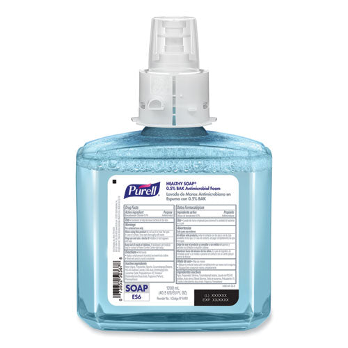 Image of PURELL® 6480-02 HEALTHY SOAP 0.5% BAK Antimicrobial Foam Refill, For ES6 Dispensers, Light Citrus Floral Scent, 1,200 mL, 2/Carton