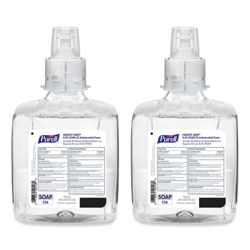 Image of PURELL® 6582-02 HEALTHY SOAP 0.5% PCMX E2 Antimicrobial Foam Refill, For CS6 Dispensers, Fragrance-Free, 1,200 mL, 2/Carton