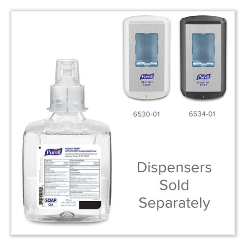Image of PURELL® 6582-02 HEALTHY SOAP 0.5% PCMX E2 Antimicrobial Foam Refill, For CS6 Dispensers, Fragrance-Free, 1,200 mL, 2/Carton