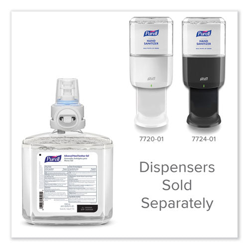 Image of PURELL® 7763-02 Advanced Hand Sanitizer Gel Refill, 1,200 mL, Clean Scent, For ES8 Dispensers, 2/Carton