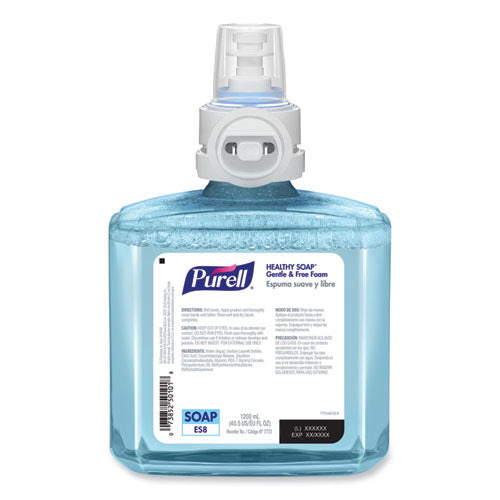 Image of PURELL® 7772-02 HEALTHY SOAP Gentle and Free Foam Refill, For ES8 Dispensers, Fragrance-Free, 1,200 mL, 2/Carton