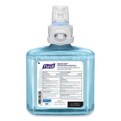 Image of PURELL® 7779-02 HEALTHY SOAP 0.5% BAK Antimicrobial Foam Refill, For ES8 Dispensers, Light Citrus Floral Scent, 1,200 mL, 2/Carton