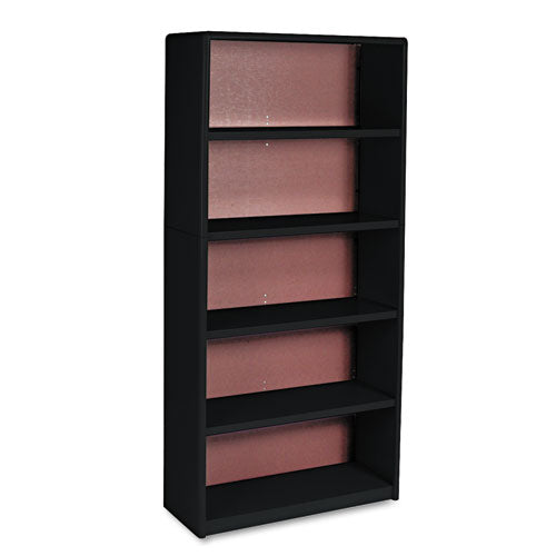 Image of Safco® 7173BL Value Mate Series Metal Bookcase, Five-Shelf, 31.75w x 13.5d x 67h, Black