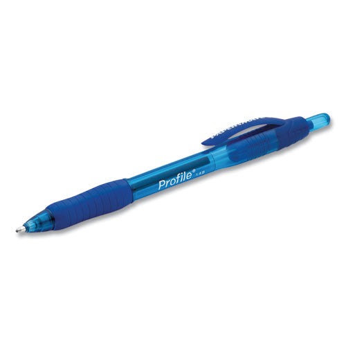 Image of Paper Mate® 2083008 Profile Ballpoint Pen, Retractable, Bold 1.4 mm, Blue Ink, Translucent Blue Barrel, 36/Pack