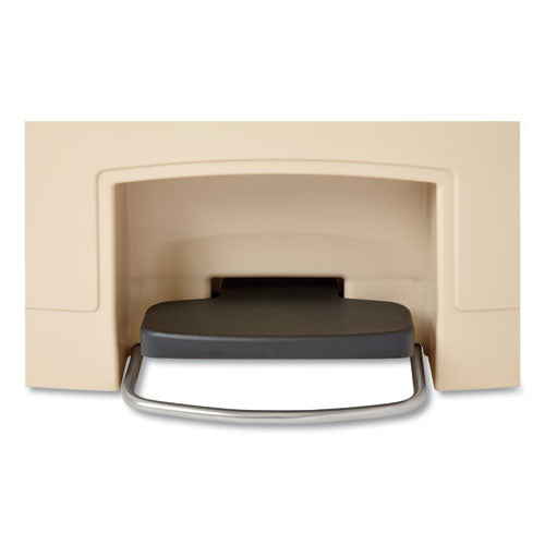 Image of Rubbermaid® Commercial 1883458 Streamline Resin Step-On Container, Front Step Style, 13 gal, Polyethylene, Beige