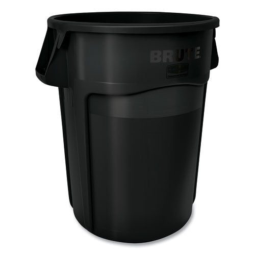 Image of Rubbermaid® Commercial FG264360BLA Vented Round Brute Container, 44 gal, Plastic, Black