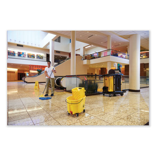 Image of Rubbermaid® Commercial 1966881 Vinyl Cleaning Cart Bag for Rubbermaid Commercial 9T76, 9T77 and 9T78, 34 gal, 17.5" x 10.5" x 33", Yellow