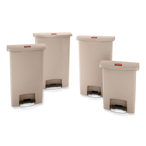 Image of Rubbermaid® Commercial 1883456 Streamline Resin Step-On Container, Front Step Style, 8 gal, Polyethylene, Beige