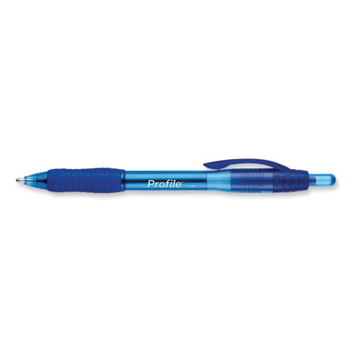 Image of Paper Mate® 2083008 Profile Ballpoint Pen, Retractable, Bold 1.4 mm, Blue Ink, Translucent Blue Barrel, 36/Pack