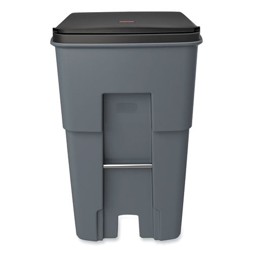 Image of Rubbermaid® Commercial FG9W2200GRAY Brute Roll-Out Heavy-Duty Container, 95 gal, Polyethylene, Gray