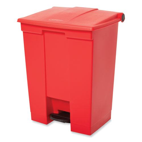 Image of Rubbermaid® Commercial FG614500RED Indoor Utility Step-On Waste Container, 18 gal, Plastic, Red