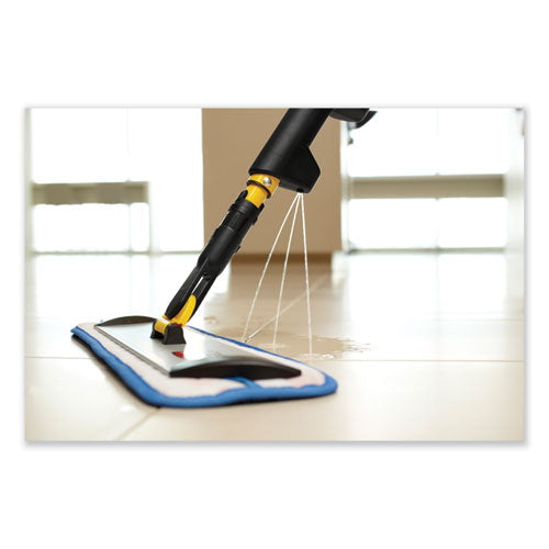 Image of Rubbermaid® Commercial HYGEN 1835528 Pulse Microfiber Spray Mop System, 17" Microfiber Head, 52" Yellow Plastic Handle