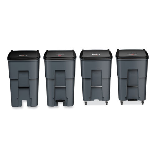 Image of Rubbermaid® Commercial FG9W2200GRAY Brute Roll-Out Heavy-Duty Container, 95 gal, Polyethylene, Gray
