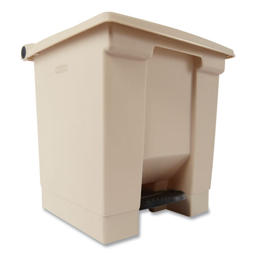Image of Rubbermaid® Commercial FG614300BEIG Indoor Utility Step-On Waste Container, 8 gal, Plastic, Beige