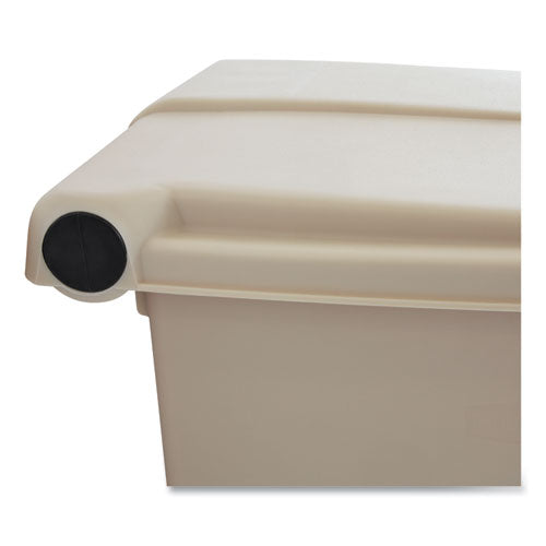 Image of Rubbermaid® Commercial FG614400BEIG Indoor Utility Step-On Waste Container, 12 gal, Plastic, Beige