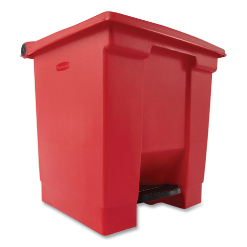 Image of Rubbermaid® Commercial FG614300RED Indoor Utility Step-On Waste Container, 8 gal, Plastic, Red