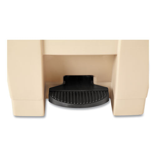 Image of Rubbermaid® Commercial FG614400BEIG Indoor Utility Step-On Waste Container, 12 gal, Plastic, Beige